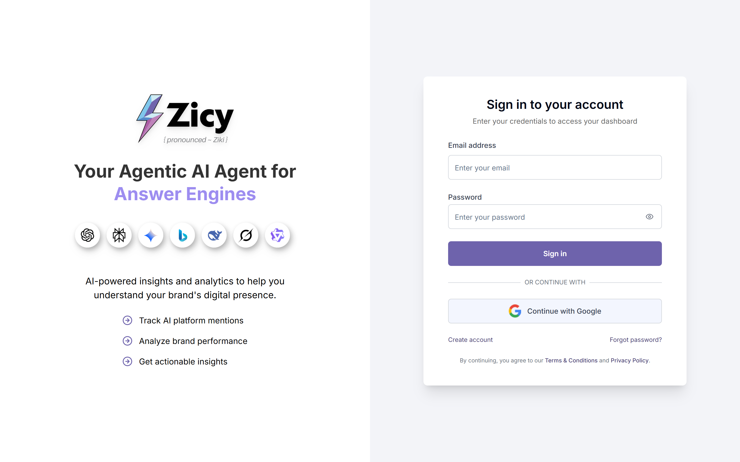 the sign-in page