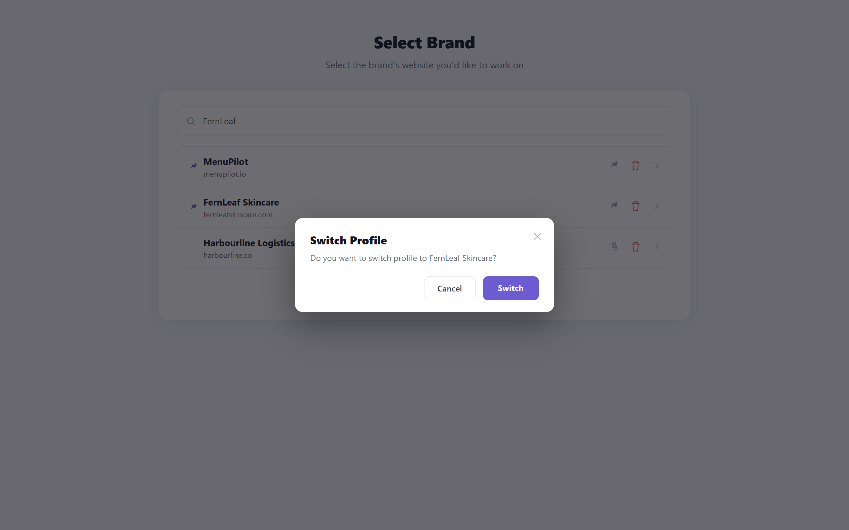 the confirmation before opening a client