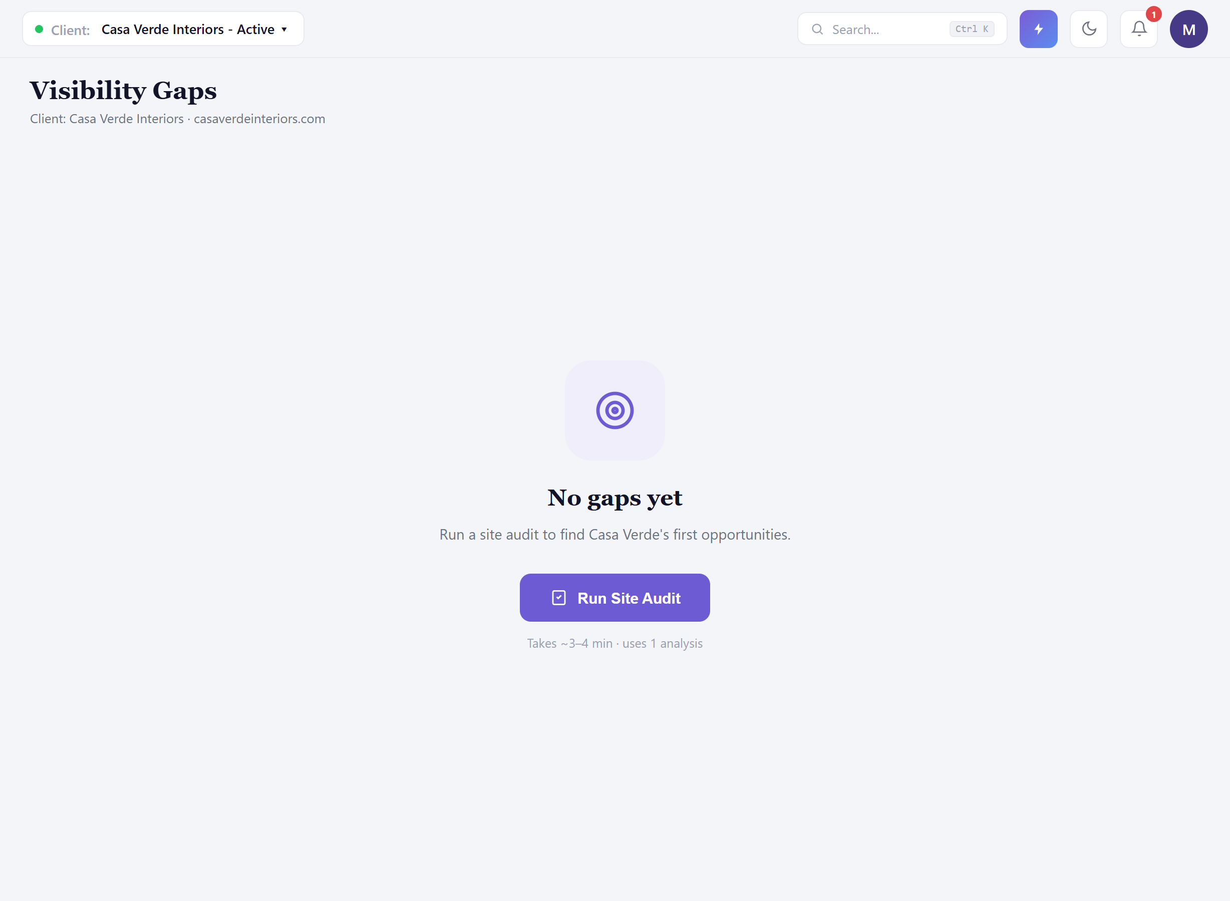 empty state new client